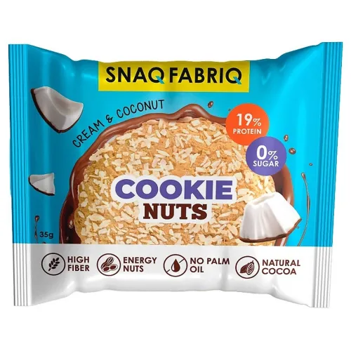 Печенье Snaq Fabriq Сливочное с кокосом протеиновое 35г
