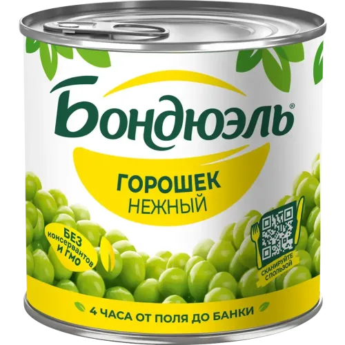 Горошек зеленый Бондюэль нежный 400г ж/б