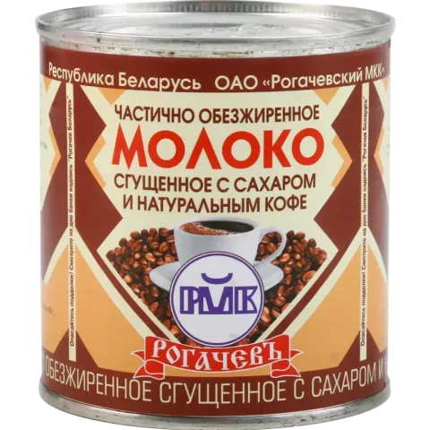 БЗМЖ Молоко сгущенное Рогачев с кофе и сахаром 7% д/п 270г