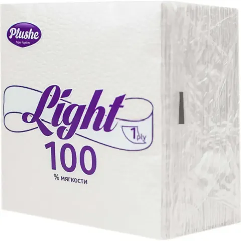 Салфетки Плюше Light 90листов 1сл бел/пастель