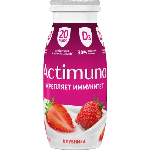 БЗМЖ Продукт кисломолоч Актимуно Клубника Рич 1,5% 95г