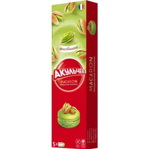 Пирожное миндальное Макарон со вкусом фисташки 60г