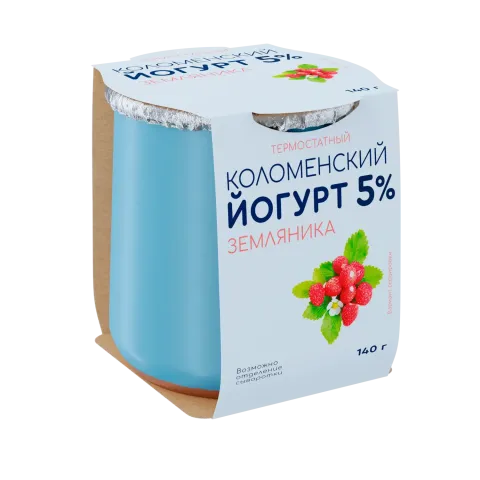 БЗМЖ Йогурт земляника терм. Коломенский 5% 140г