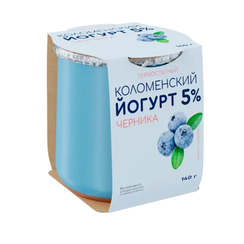 БЗМЖ Йогурт черника терм. Коломенский 5% 140г