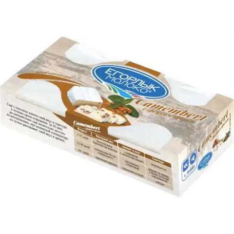 БЗМЖ Сыр ЕгорлыкМолоко Камамбер с орехом 50% 125г