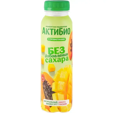 БЗМЖ АктиБио Биойогурт пит Манго 1,6% 260г
