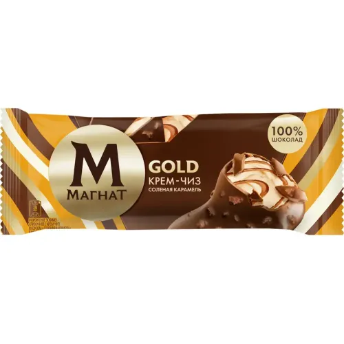 БЗМЖ Мороженое Магнат GOLD КРЕМ-ЧИЗ СОЛЕНАЯ КАРАМЕЛЬ 70г эскимо