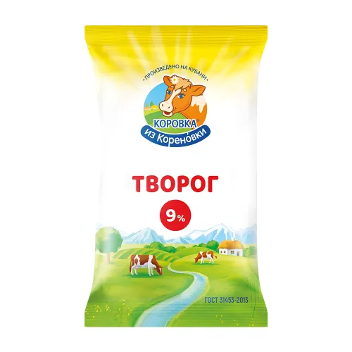 БЗМЖ Творог из Кореновки 9% 180г