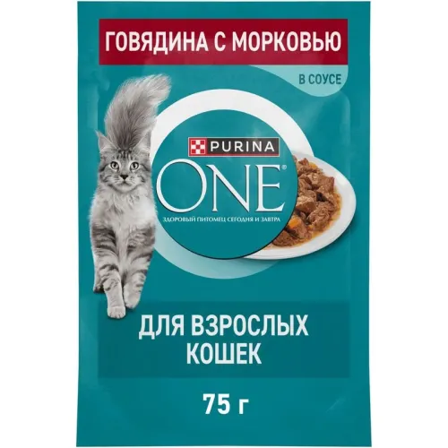 Влажный корм для стерилизованных кошек Purina ONE с говядиной и морковью 75г