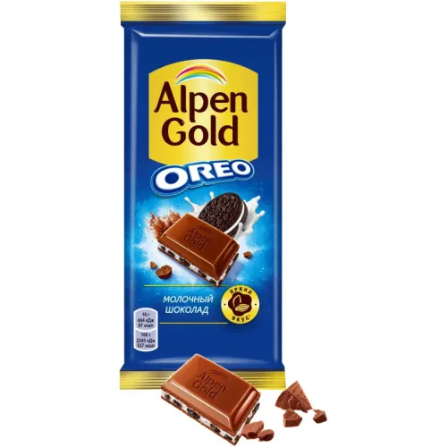 Шоколад молочный Alpen Gold Oreo с шоколадной начинкой 85г ООО Монделис Русь Россия Alpen Gold
