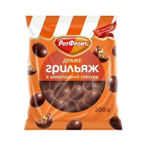 Драже РотФронт грильяж в шоколадной глазури 200 г