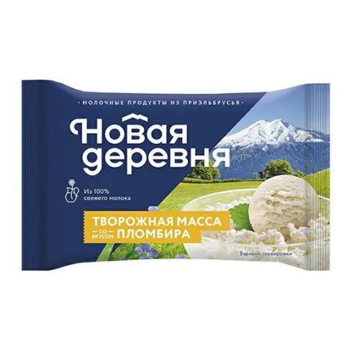 БЗМЖ Творожная масса Новая Деревня со вкусом Пломбира 180г флоупак