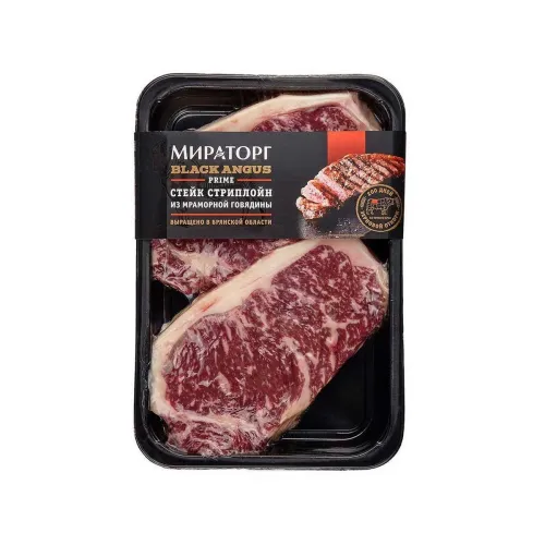 Стейк Стриплойн говяжий охл Black Angus Мираторг,320 гр