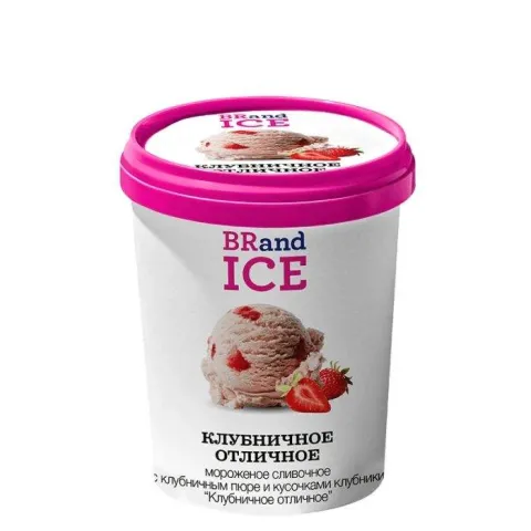 БЗМЖ Мороженое BRand Ice Клубничное отличное 300г