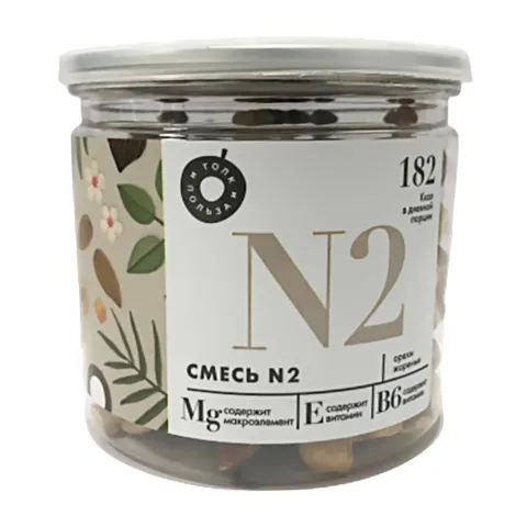 Смесь орехов и сухофруктов N2 Толк &amp; польза банка 180г