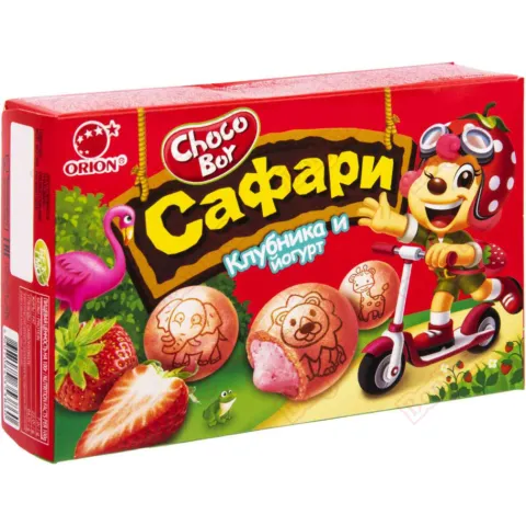 Печенье Чокобой Сафари йогурт/клубника 40г