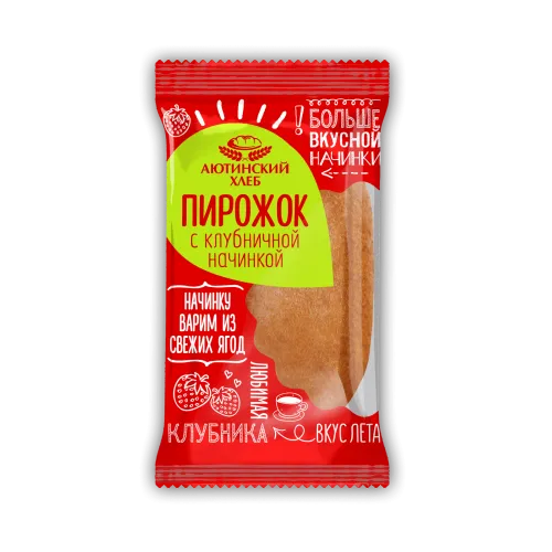 Пирожок с клубникой 70гр Аютинский Хлеб