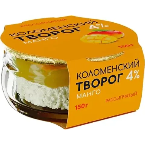БЗМЖ Творог с нап. Манго рассыпчатый КМ 4% 150г с/б