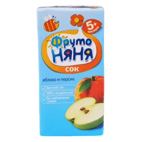 Сок ФрутоНяня с 3 лет Яблоко персик неосветленный (500 мл)