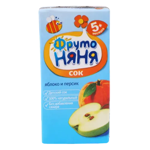 Сок ФрутоНяня с 3 лет Яблоко персик неосветленный (500 мл)