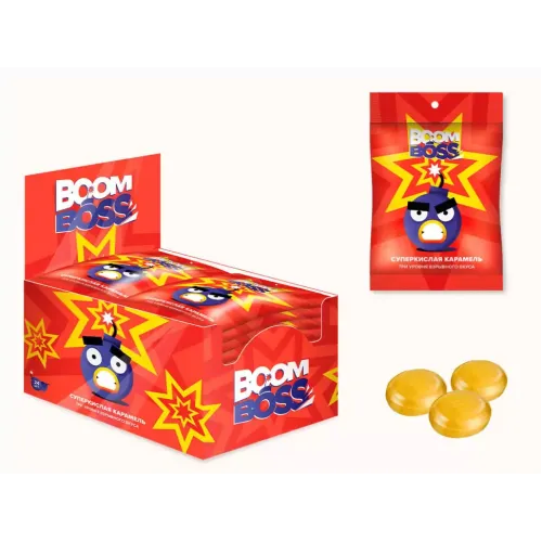 Конфеты Бум Босс шипучая карамель кислая 15г