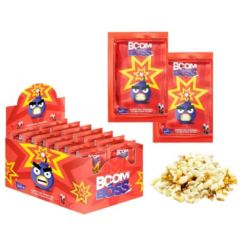 Конфеты Бум Босс шипучая карамель/жеват резинка кола 7г