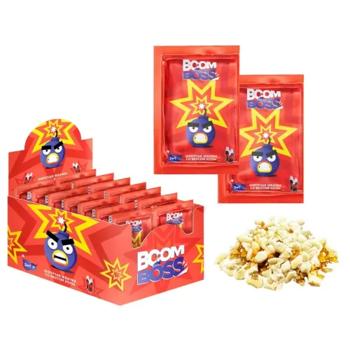 Конфеты Бум Босс шипучая карамель/жеват резинка кола 7г
