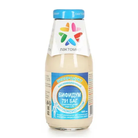 БАД к пище Лактомир Бифидум с антиоксиданом 3.2% 300мл