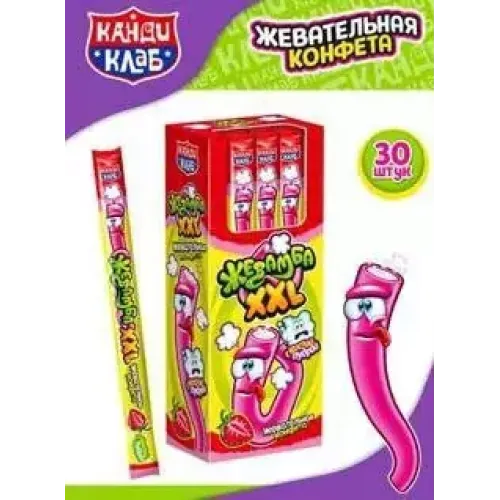 Конфета жевательная Жевамба кислая пудра/клубника 15г