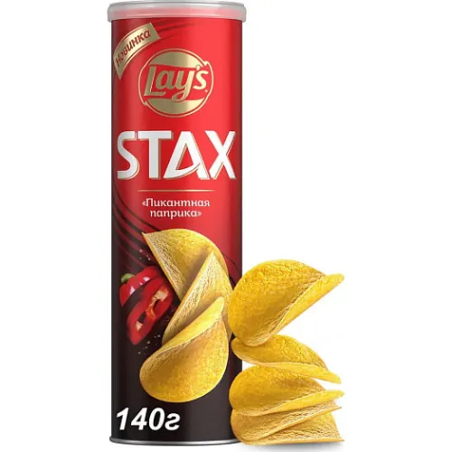 Чипсы LAYS STAX пикантная паприка 140г