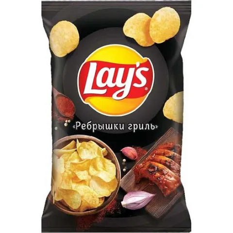 ЧИПСЫ LAYS РЕБРЫШКИ ГРИЛЬ 140Г