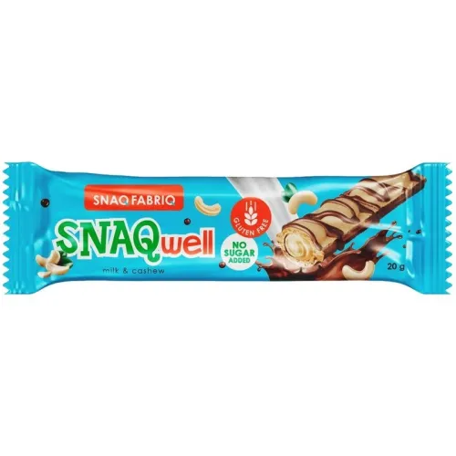 Батончик Snaq Fabriq глазированный вафельный с молочно-ореховой пастой, 20г