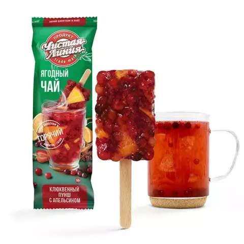 Чай заморож Чистая линия Клюквенный пунш с кусочками апельсина 50г