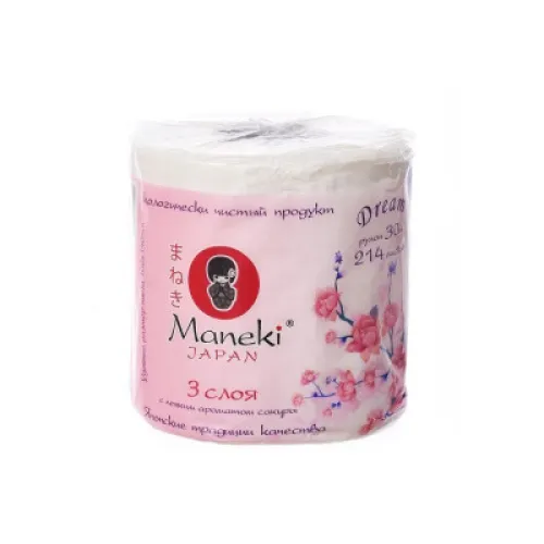 Бумага туалетная Maneki Dreamy 3 слоя 30 м 1 шт