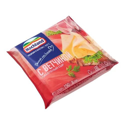 БЗМЖ Сыр Хохланд плав Ветчина 45% 150г тост