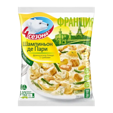 Готовое блюдо з/м 4 Сезона Шампиньон де Пари 600г