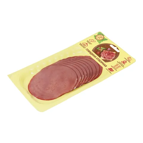 Говядина Отборная к/в скин в/у 100гр Иней нарезка