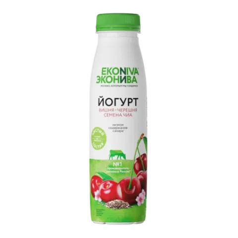 БЗМЖ Йогурт ЭкоНива ФитнесЛайн ВишняЧерешнСемЧиа 2,5% 300г