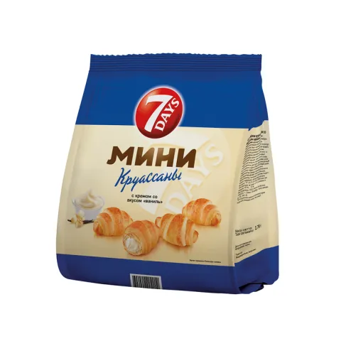 Круассаны 7 ДНЕЙ мини с кремом со вкусом ванили 176г