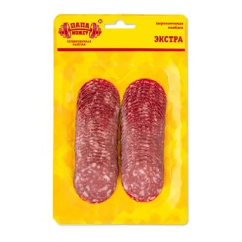 Колбаса Экстра Папа Может Останкино с/к в/у 100г нарезка