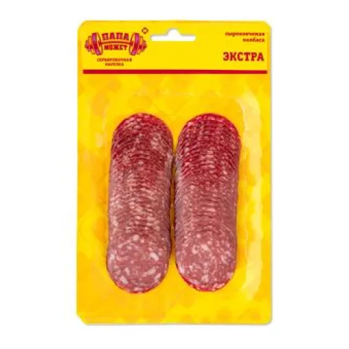 Колбаса Экстра Папа Может Останкино с/к в/у 100г нарезка