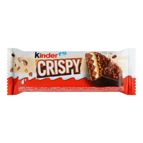 Вафли Kinder Crispy с какао-ореховой начинкой покрыты молочным шоколадом и крошками печенья 34 г