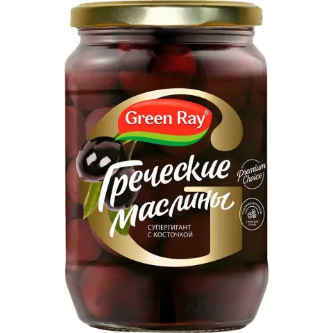 Маслины Грин Рей Греческие супергигант с/к 720мл ст/б