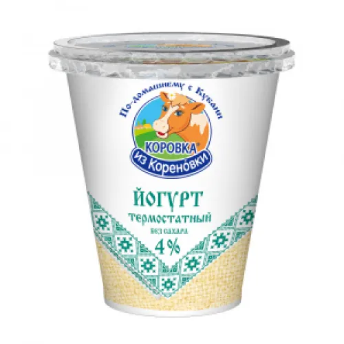Йогурт Коровка из Кореновки термостатный 4%, 300г