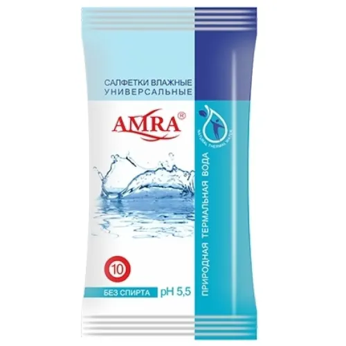 Влажные салфетки Amra С термальной водой (10 шт)