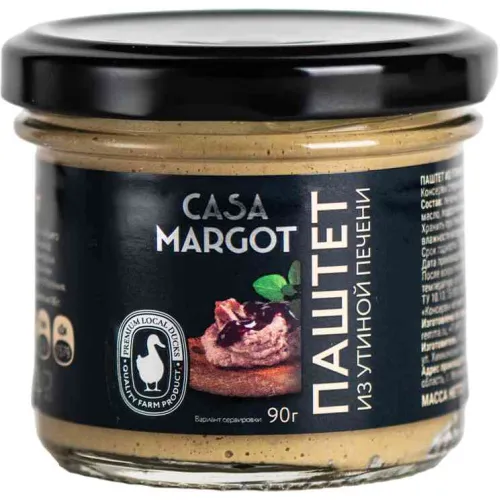 Паштет Casa Margot из утиной печени 90г ст/б