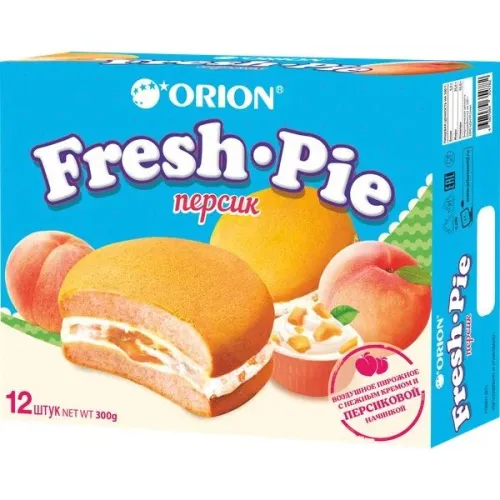 Пирожное бисквитное Orion Fresh Pie Персик 300г