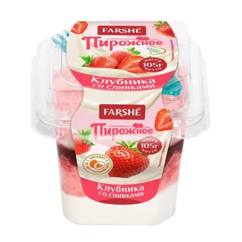 Пирожное Фарше Клубника со сливками 105г