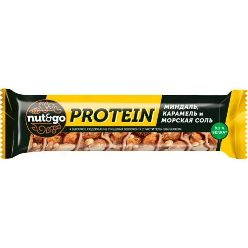 Батончик Nut&amp;Go Protein Миндаль 40г ООО КДВ Воронеж Россия NutGo