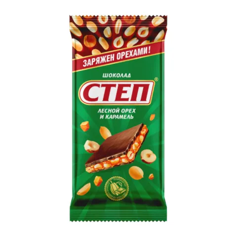 Шоколад Степ с начинкой лесной орех фл/п 90г Славянка